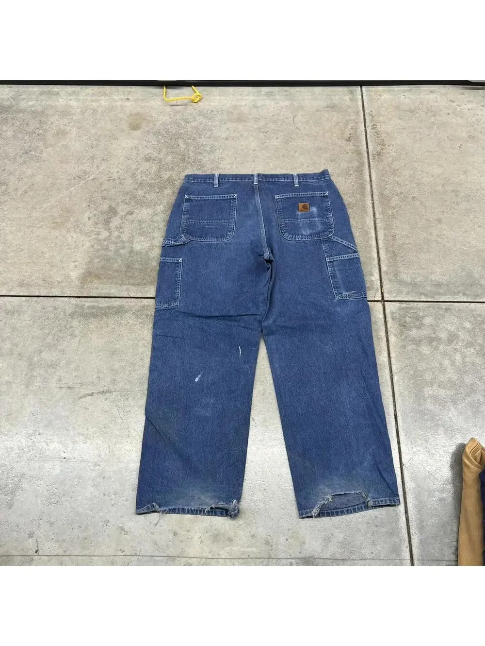 vintage carhartt faded blue relaxed baggy dungaree fit jeans size 38 x 30